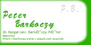 peter barkoczy business card