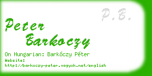 peter barkoczy business card